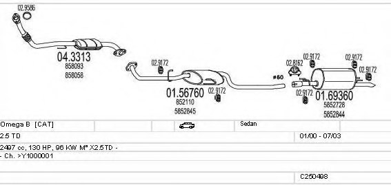 MTS C250498005696 Exhaust System
